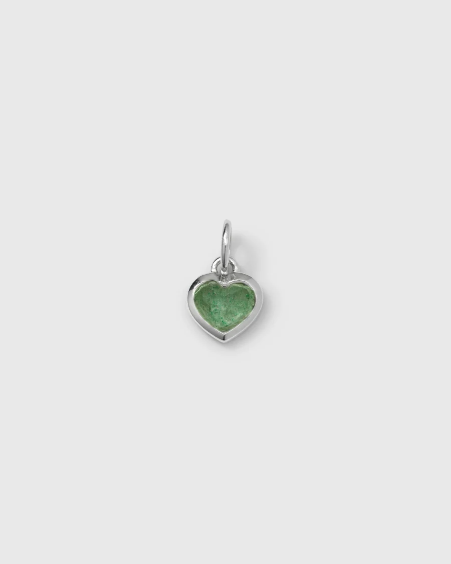 Syster P - Beloved Heart Pendant Silver, Green Aventurine