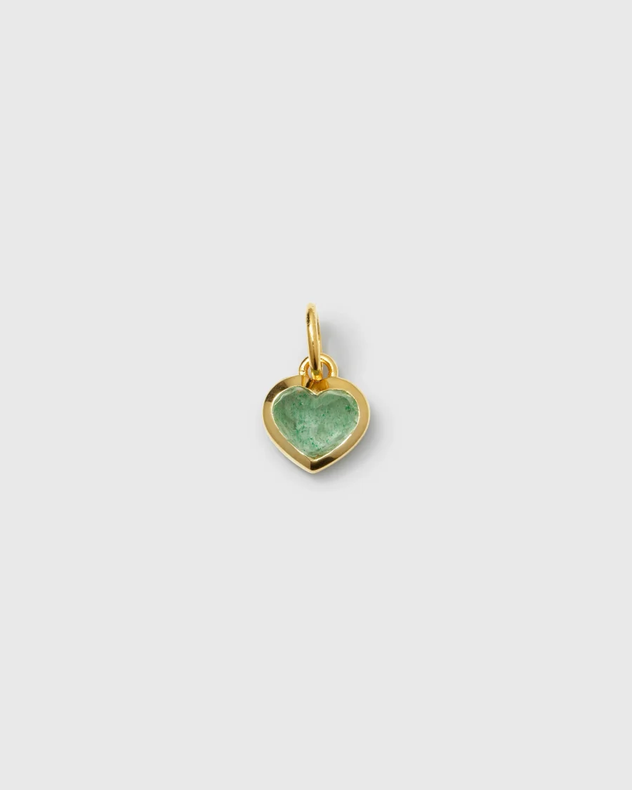 Syster P - Beloved Heart Pendant Guld, Green Aventurine